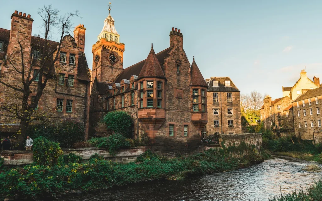 Well Court in Dean Village next to the Water of Leith river