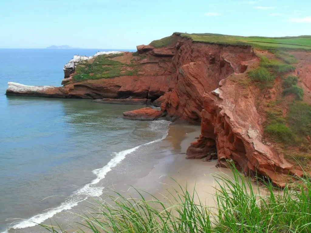 The red sandstone cliffs