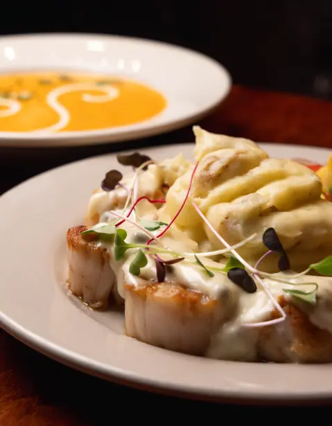 Pan-seared U-10 diver scallops