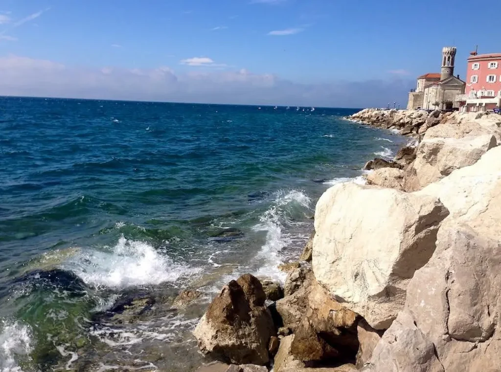 Front view of sea in Piran