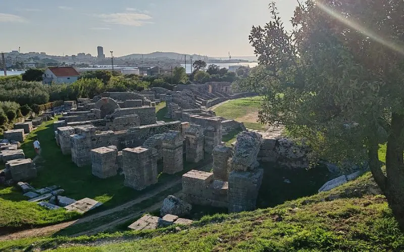 Ancient stone remains of the Salona Ruins near Split.