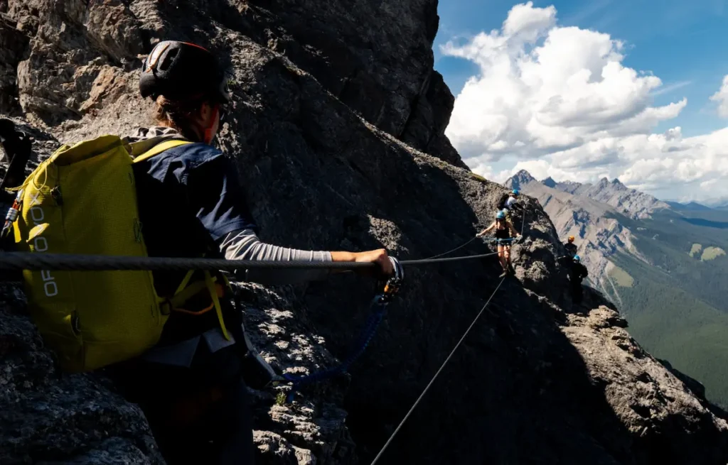 Via ferrata climbing at Mount Norquay