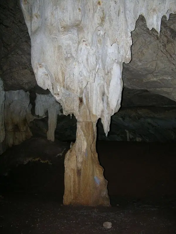 Stalactites and stalagmites inside Gcwihaba Caves.