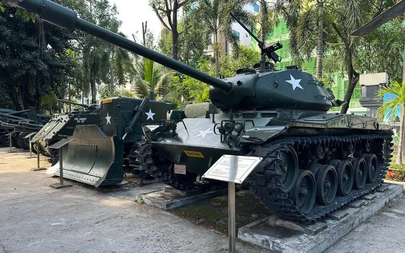 Military tanks on display at the War Remnants Museum in Ho Chi Minh City.
