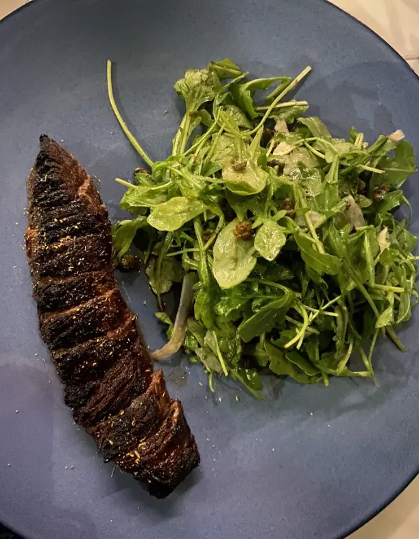 Grilled hanger steak