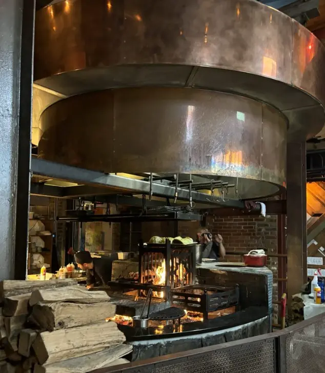 Wood oven front and center