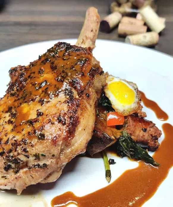 From the winter menu, the Herbed Pork Chop