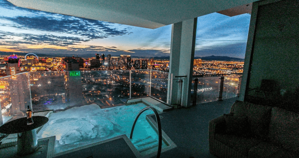 A luxurious penthouse rental with a beautiful view of Las Vegas