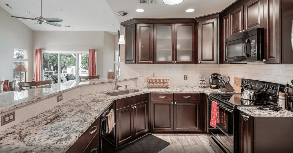 Kitchen area with high end appliances