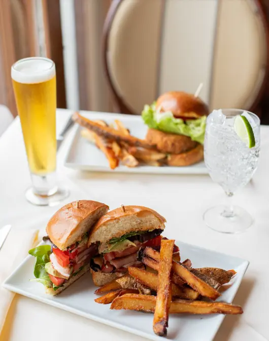 Lobster BLT and Crab Cake Sandwich