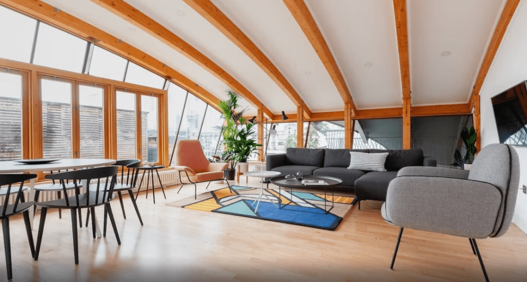 Spacious living area with a view