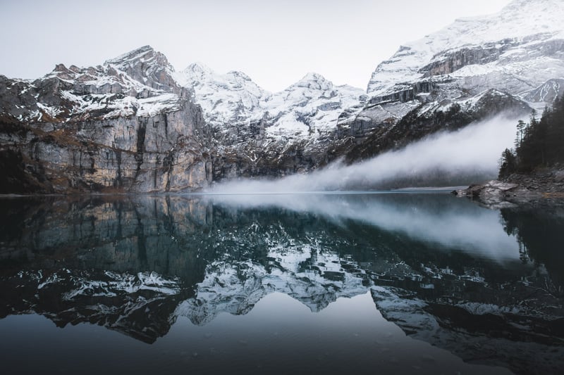 Places to visit in Switzerland don't get any better than Lake Oeschinen.