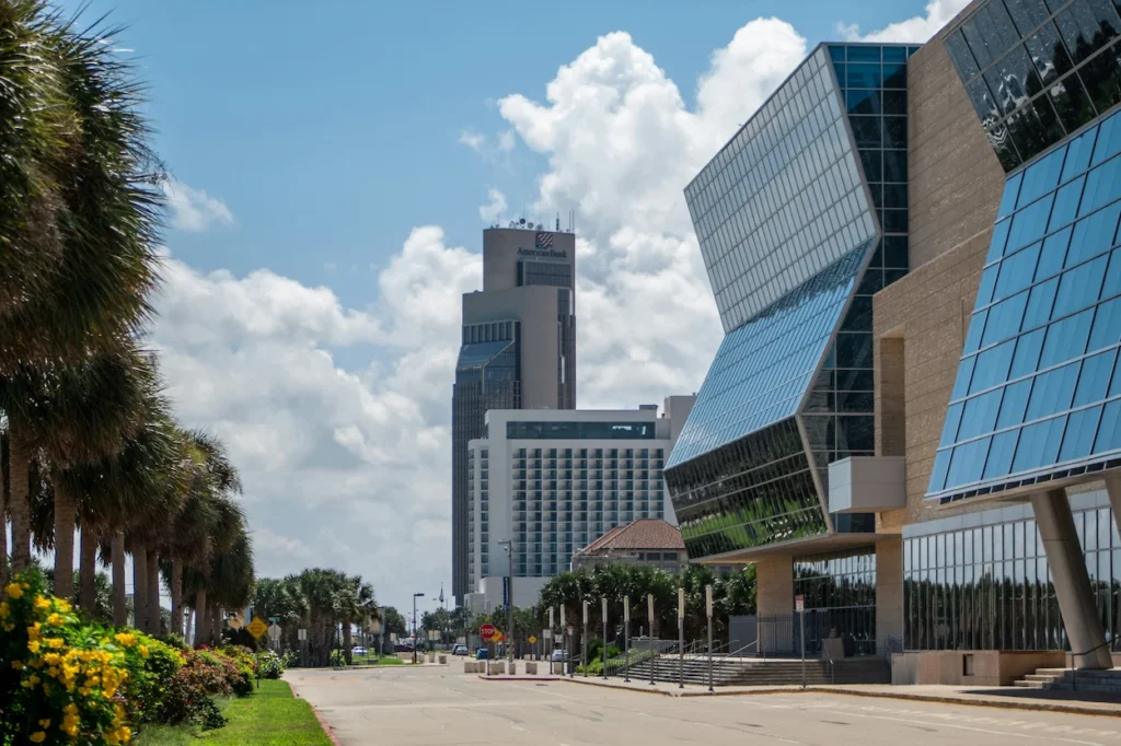 American Bank Center convention facility on Shoreline Boulevard in Corpus Christi, Texas