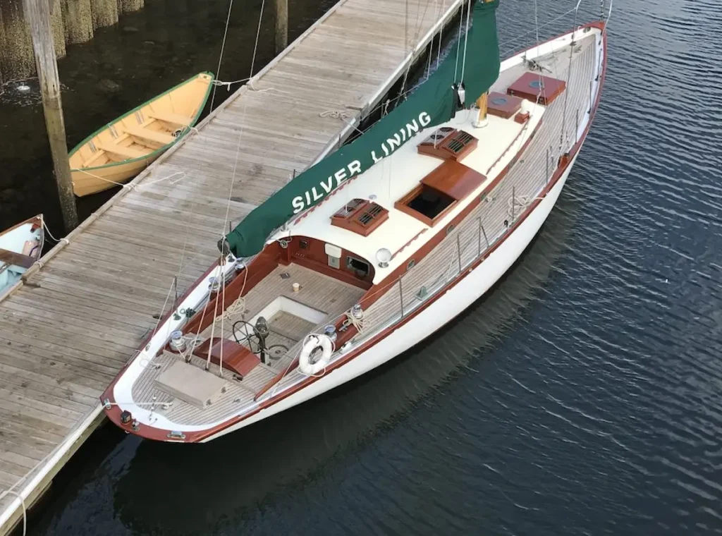 Classic yacht along the coast