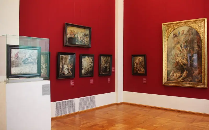 Classic paintings displayed in the Pinakothek Museums in Munich.