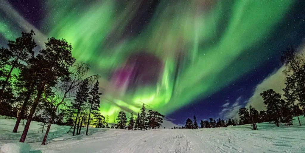 Northern lights at Kätkävaara Nature Observatory