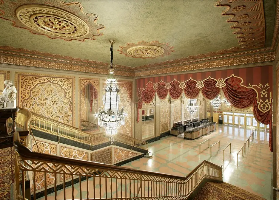 View of lobby from balcony staircase