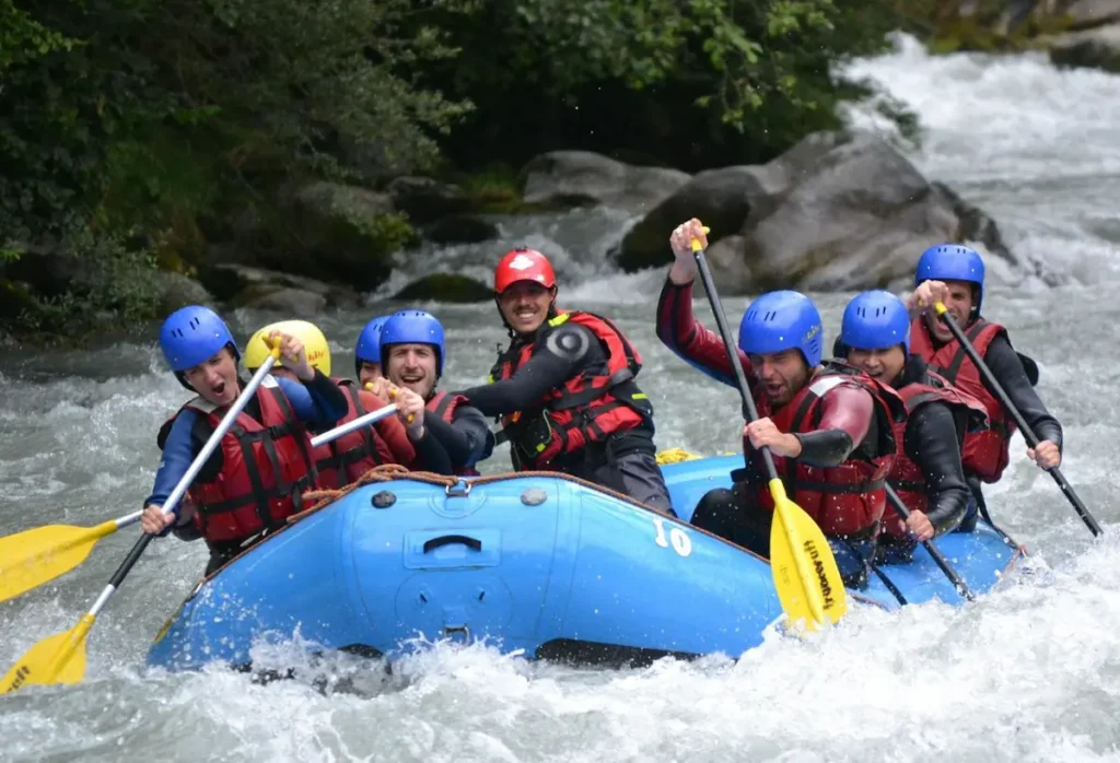 Rafting at the foot of Mont Blanc in Chamonix
