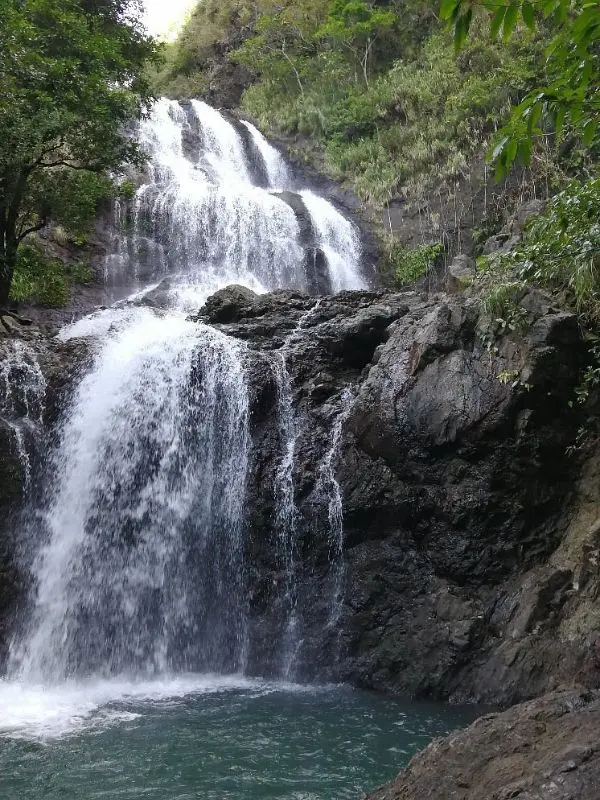 Water cascades down the rocks at Balagbag Falls.