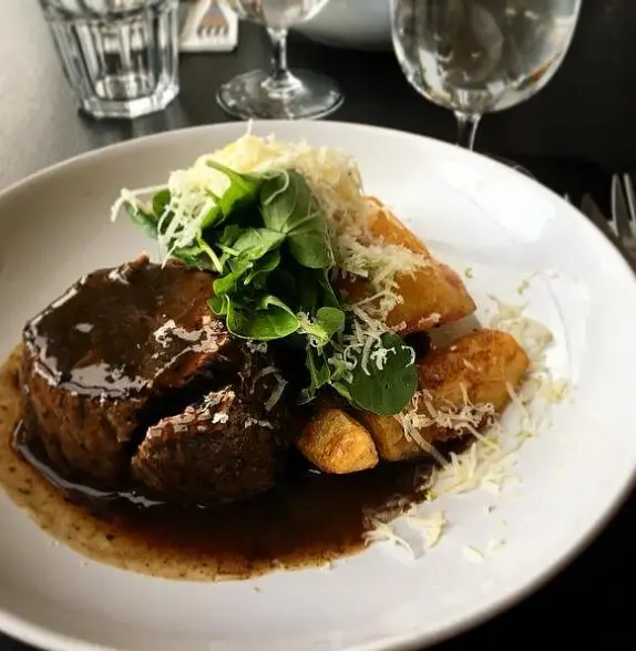 Slow cooked beef with parmesan & truffle oil