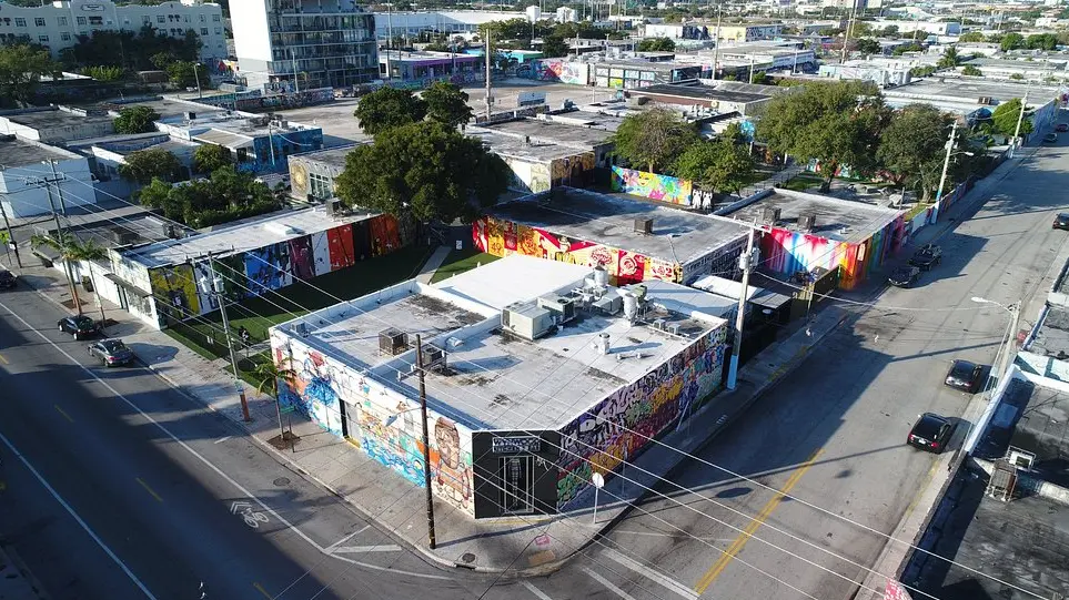 Aerial view of Wynwood Walls 