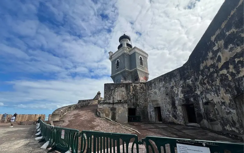 Lighthouse and walls at San Juan National Historic Site.