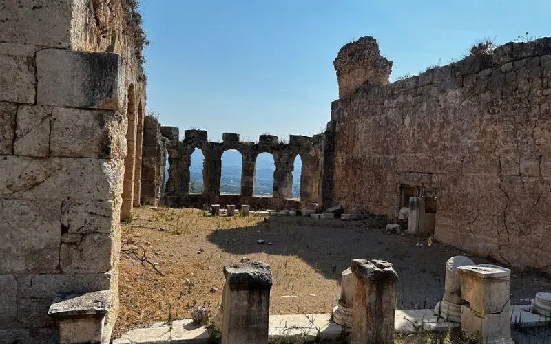 Ruins and stone arches at Tlos Ancient City.