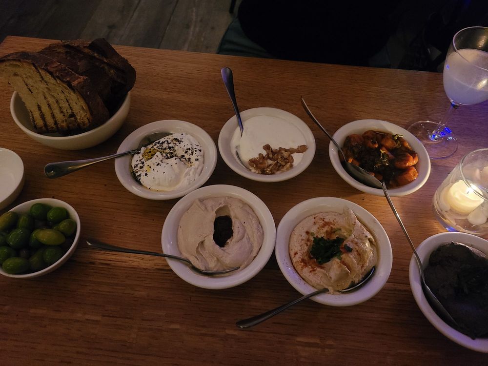Mediterranean-inspired small plates spread at Lighthouse.