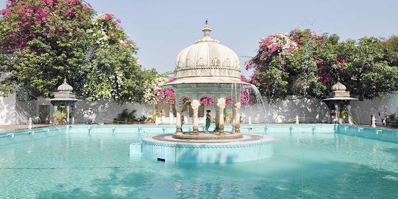 Saheliyon Ki Bari: Botanical haven where nature's grace intertwines with regal beauty in a tranquil symphony.