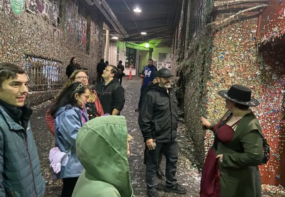 In front of Seattle's Famous Gum Wall