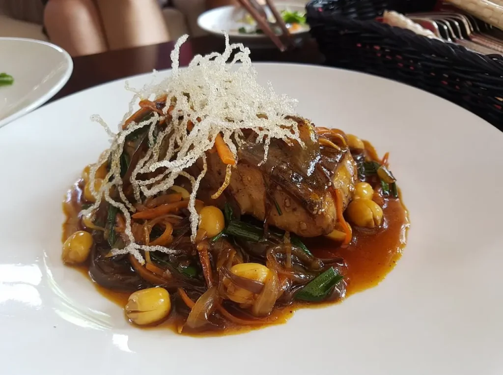 Steamed local seabass