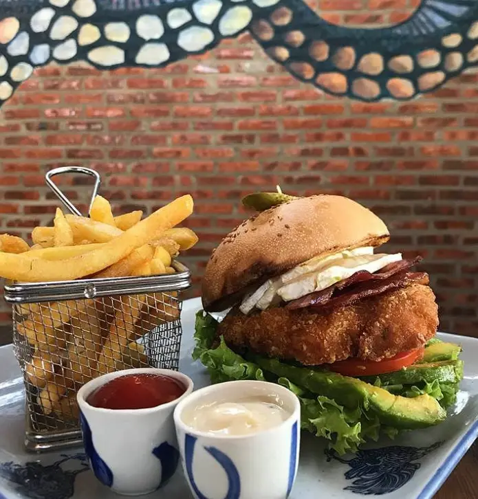 Brie and Chicken Burger