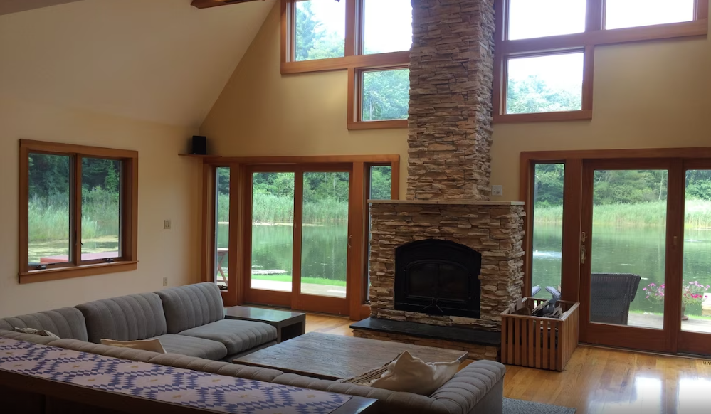 Spacious living area with wonderful water views