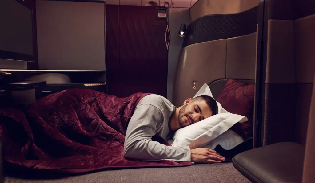 Qatar Airways business class delivers restful sleep comfort and privacy