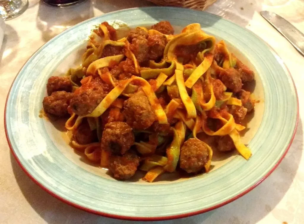 Pasta and meatballs at Zio Gigi