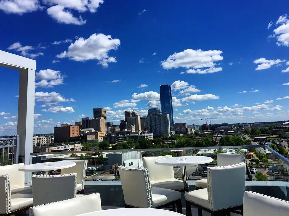 O Bar's rooftop patio boasts one of Oklahoma City's best view