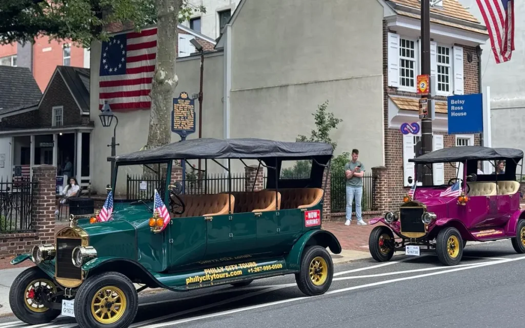 Philadelphia Historical Sites In A Vintage Car
