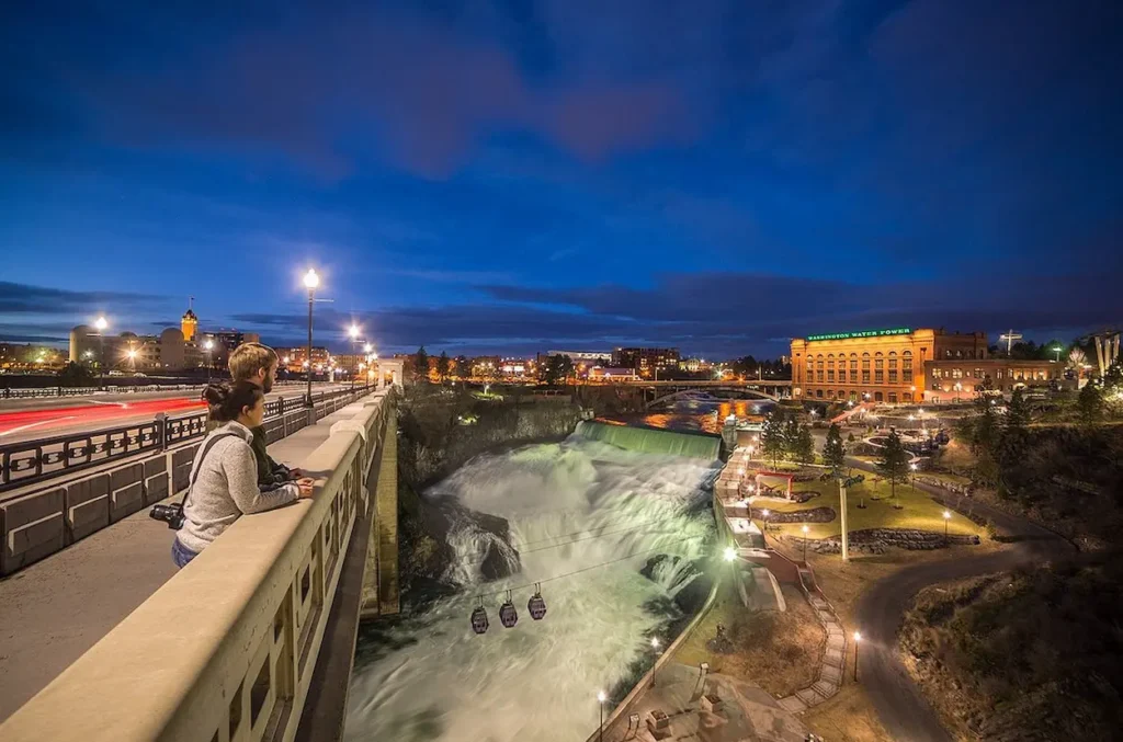 Spokane at night
