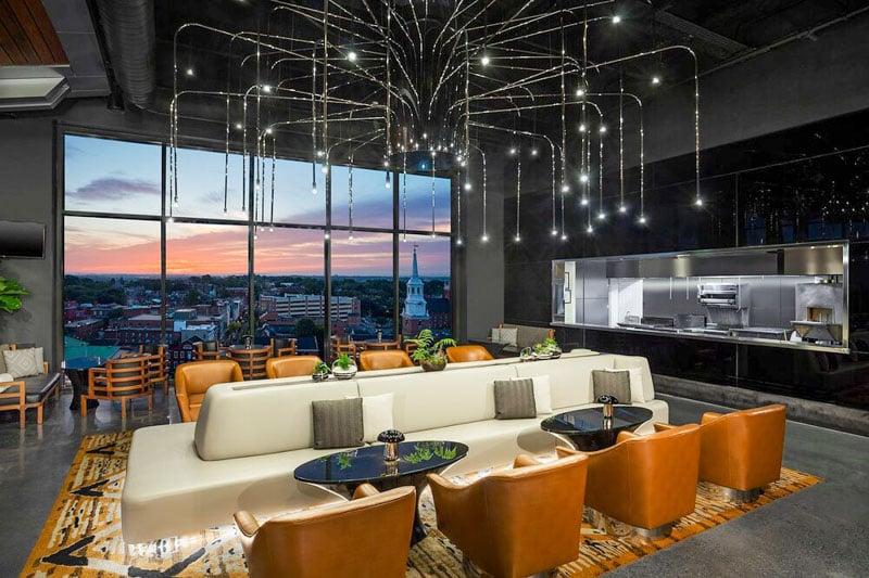 The Exchange offers a chic open-air venue with panoramic views that serve upscale comfort food.