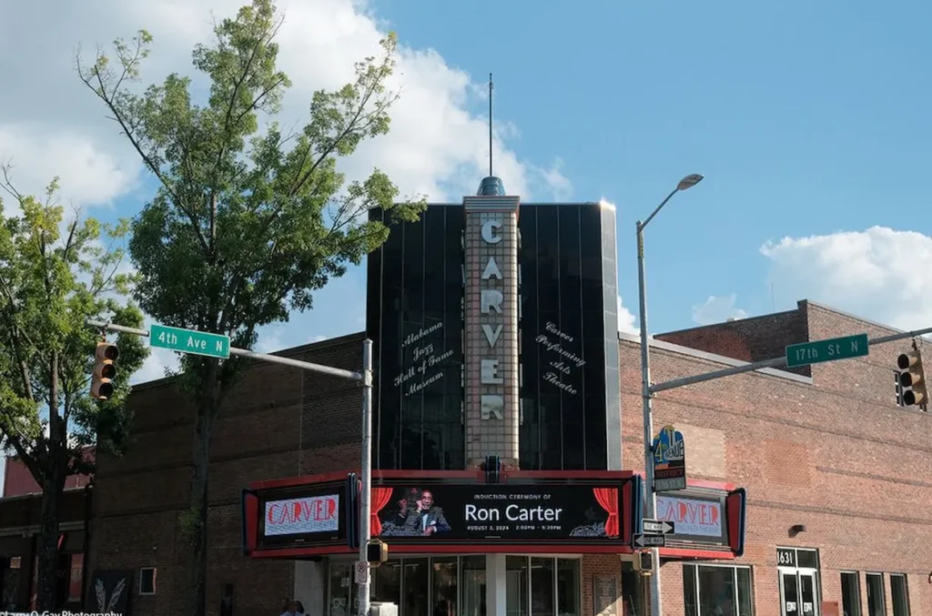 Outside photo of the Carver Theatre for the Performing Arts