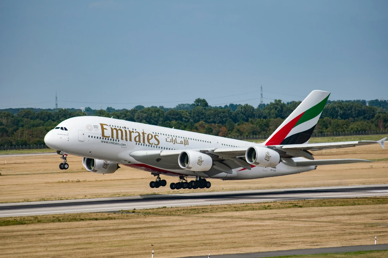Emirates A380 departing for one of over 140 destinations worldwide