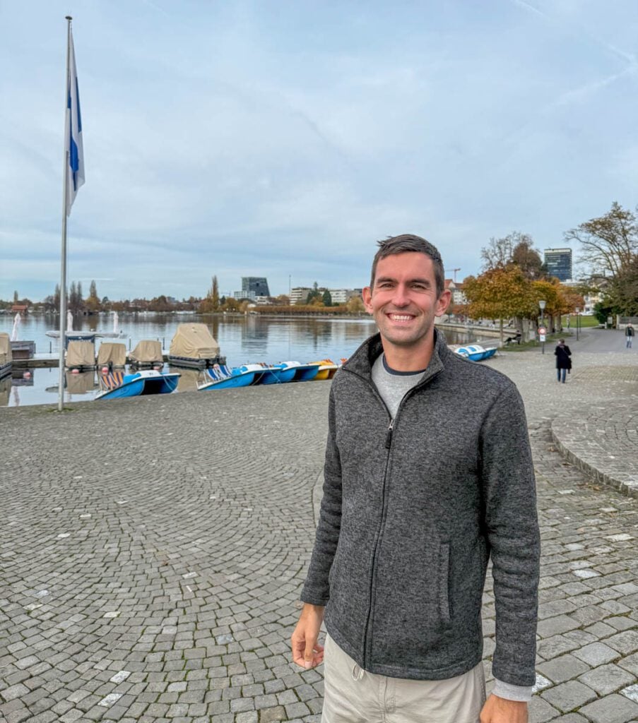 My photo of me standing on Lake Zug next to the Altstadt