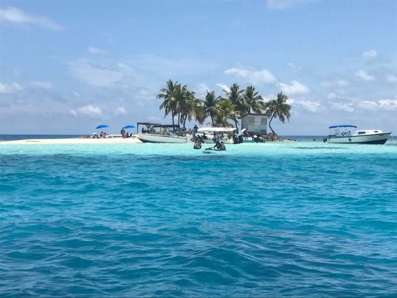 Upon reaching Silk Caye, the allure of crystal-clear waters and vibrant coral reefs becomes irresistible.