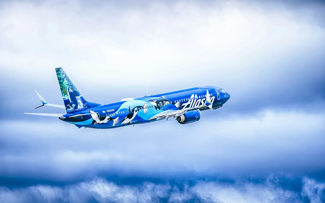 Alaska Airlines special livery aircraft showcasing the airline's Pacific Northwest personality