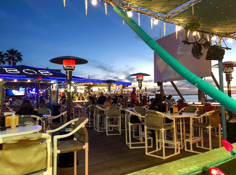 Escape to Laguna BOB for a laid-back evening, a favorite waterfront bar for those looking to unwind by the bay.