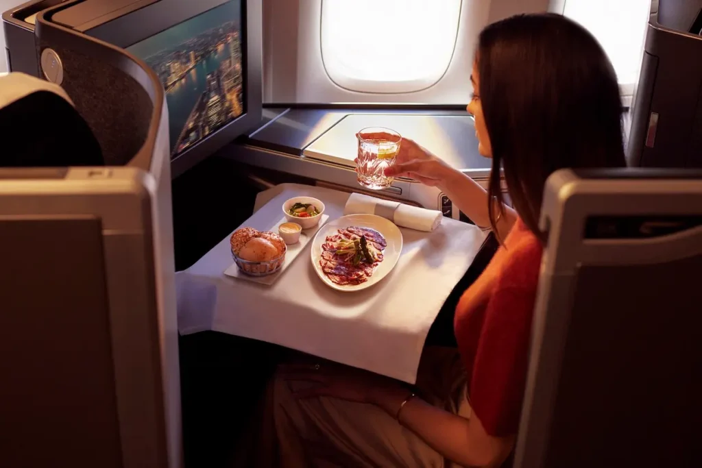British Airways Business Class meal experience