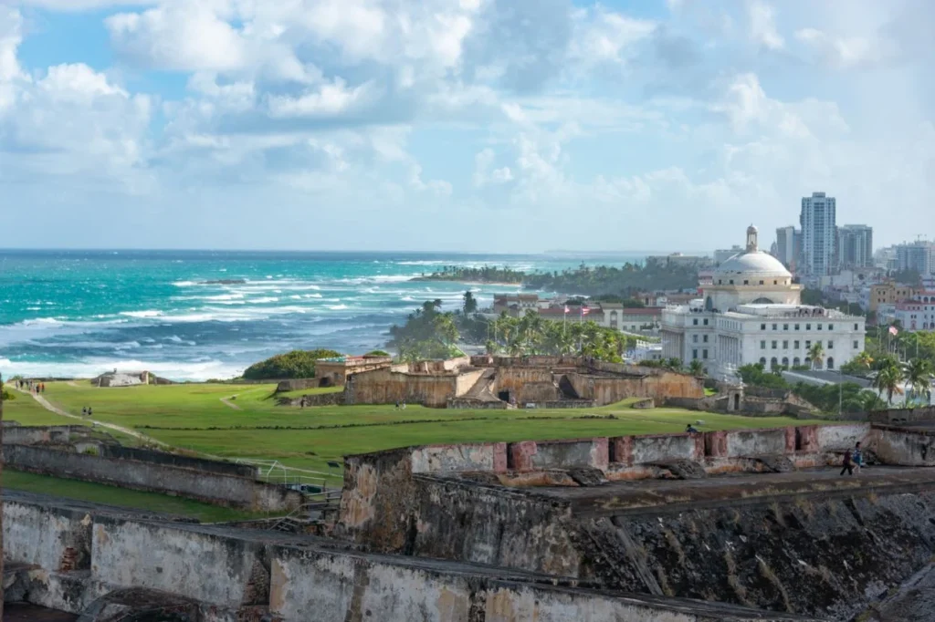 Castillo San Cristóbal fortress overlooking the ocean in San Juan