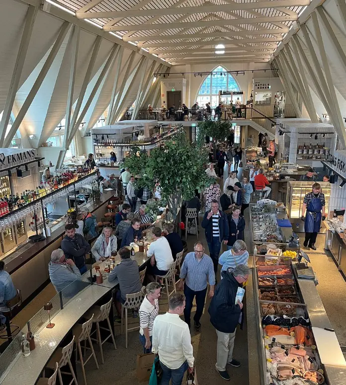 Inside Gothenburg Fish Market (Feskekôrka)