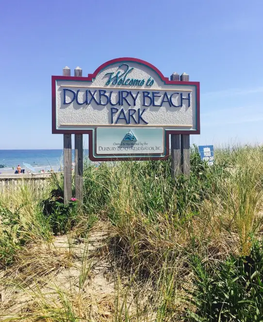Duxbury Beach sign