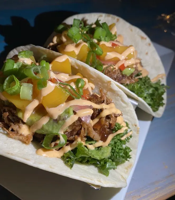 Asian style pork taco